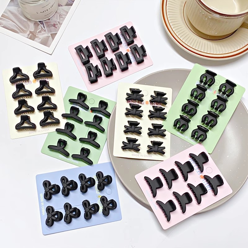 8pcs/set Black Colorful Geomet - Hair Claw Clip Set のレビューと価格
