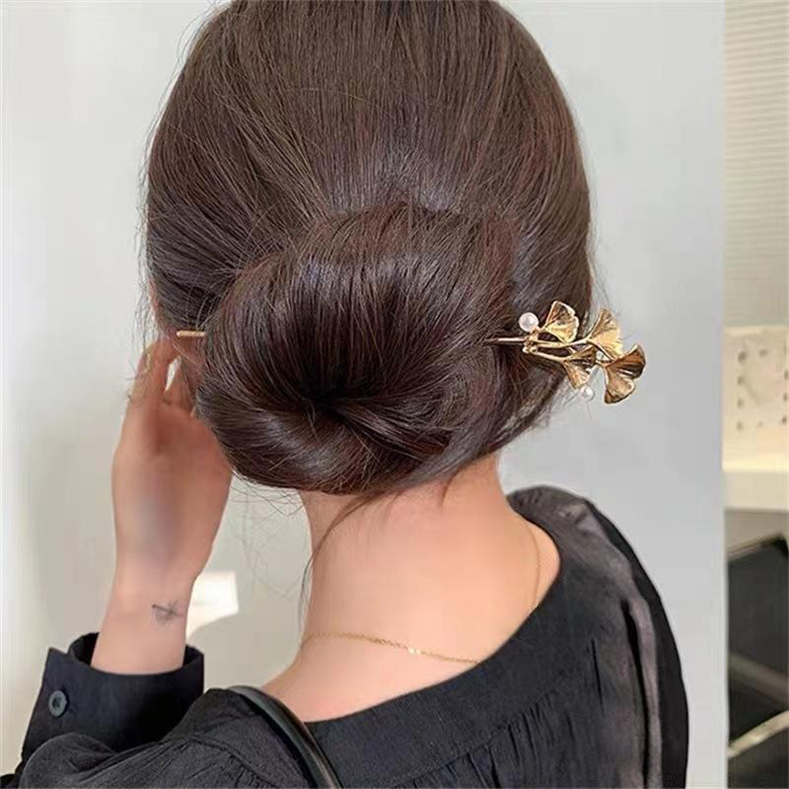 Ginkgo Leaf Hair Stick For Wom - Pearl Hair Pin のレビューと価格