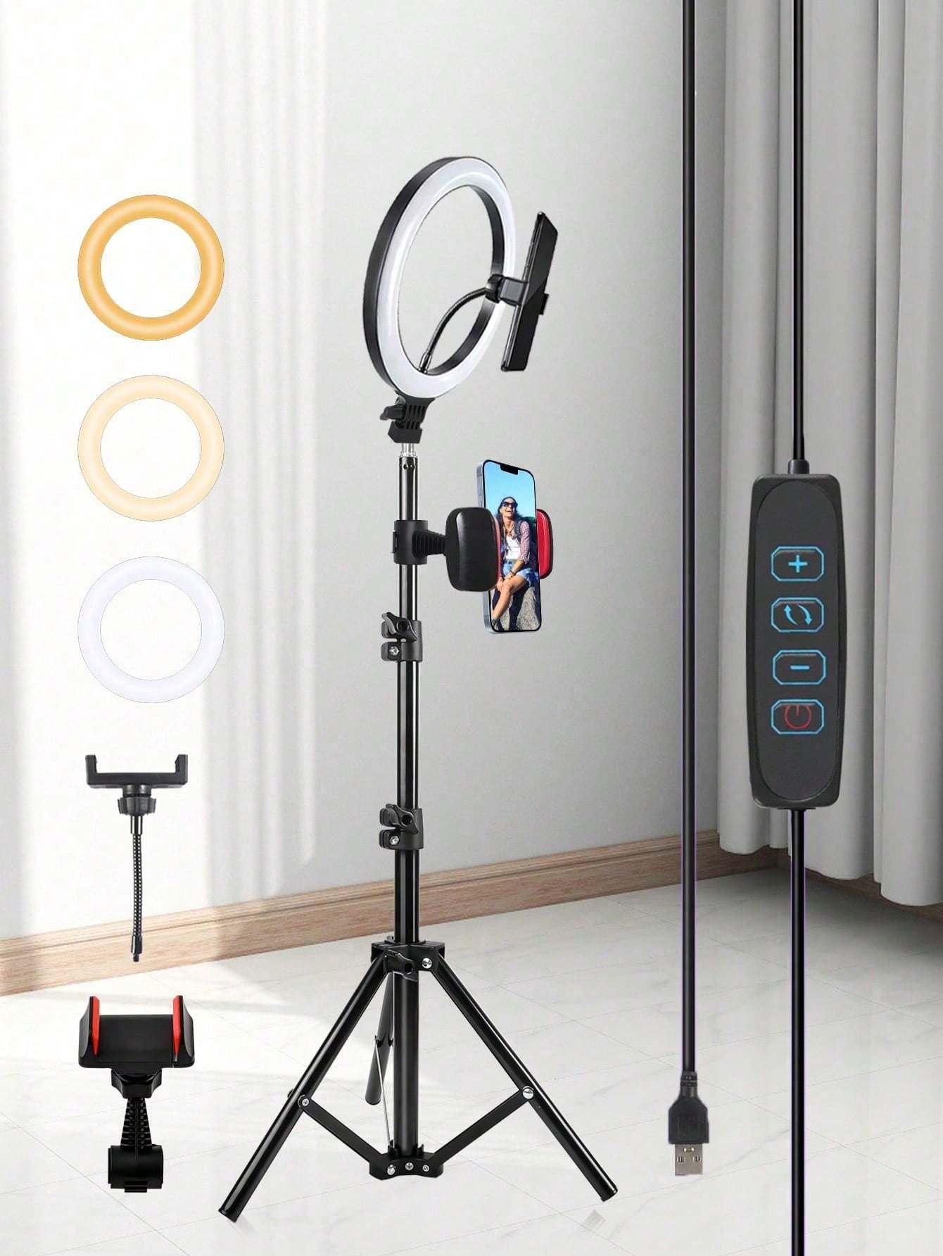 10 Inch LED Selfie Ring Light  - Ring Set Adjustable のレビューと価格