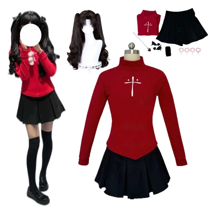 Anime Tohsaka Rin Cosplay Cost - Women'S Red Accessories のレビューと価格