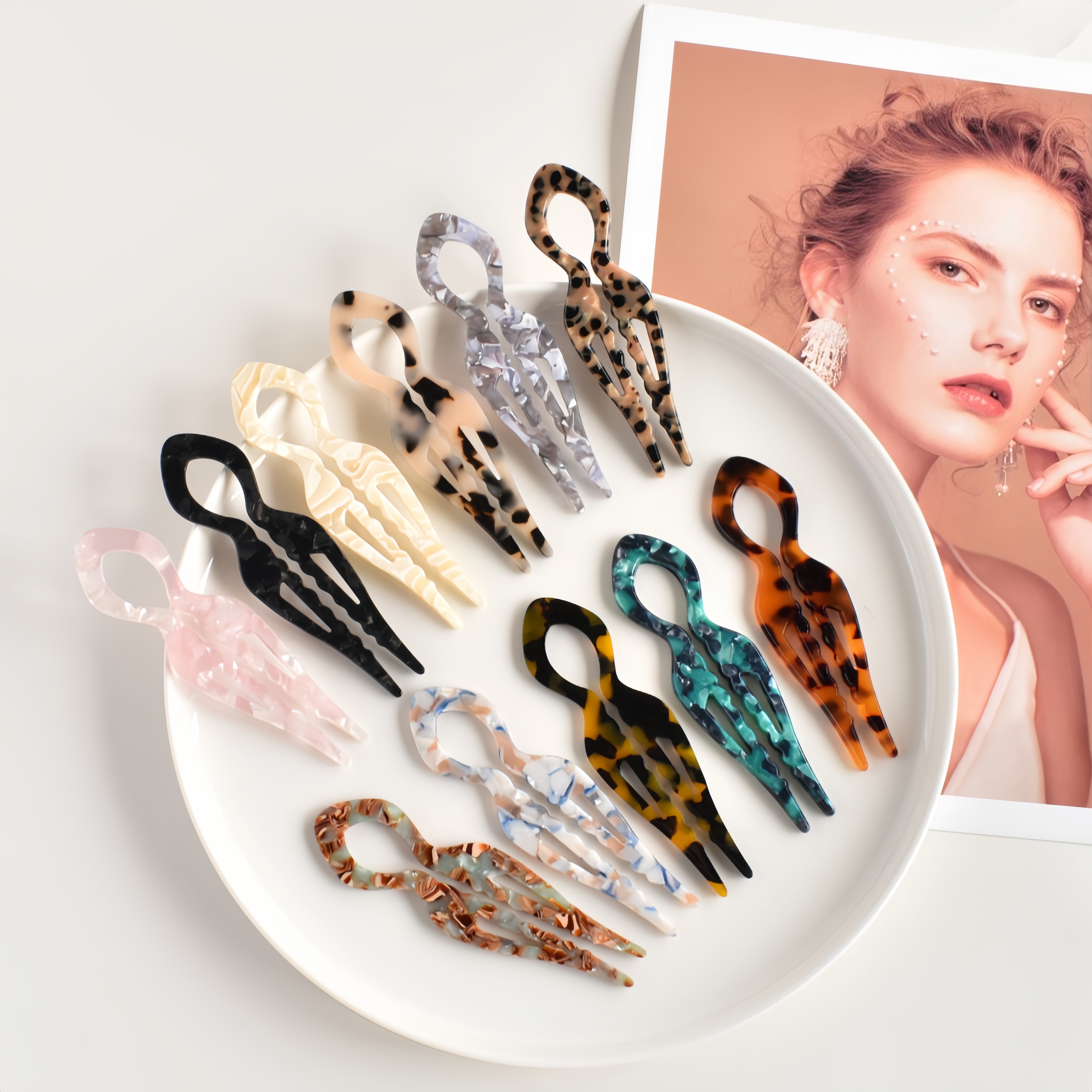 1 PC Acrylic Fish Tail U-shape - Hair Fork Stick のレビューと価格