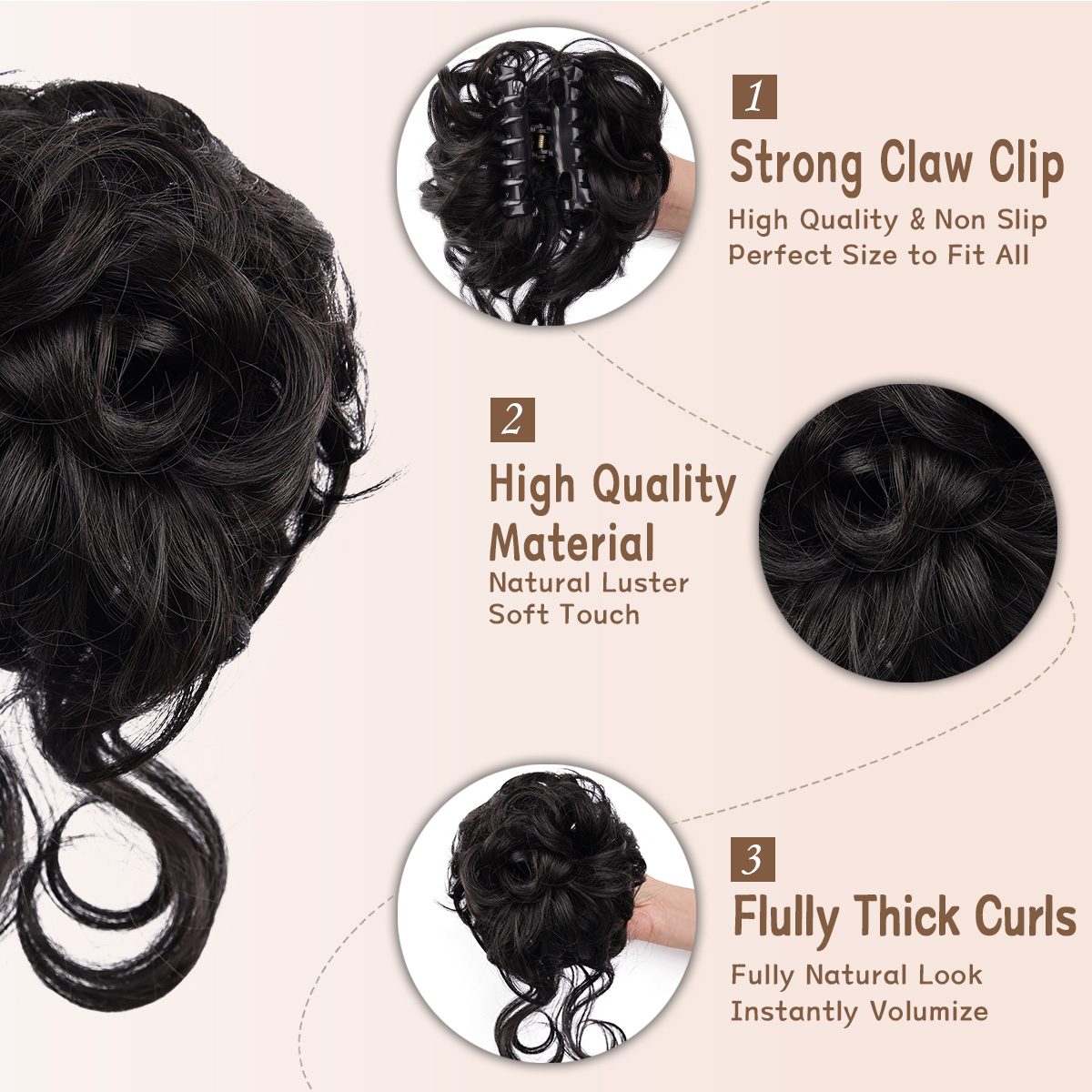 Messy Bun Hair Piece Claw Clip - Hair Claw Clip Set のレビューと価格