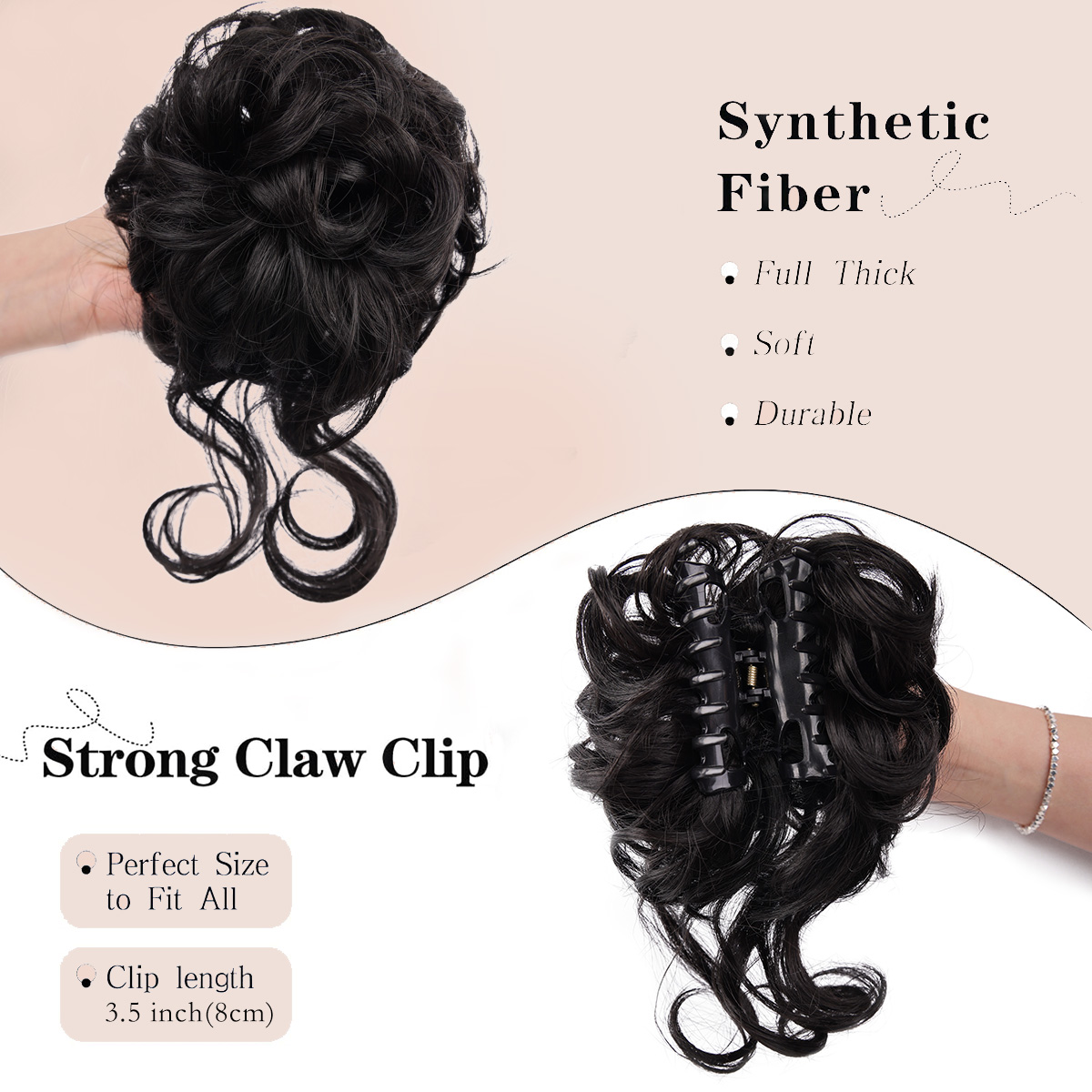 Messy Bun Hair Piece Claw Clip - Hair Claw Clip Set のレビューと価格