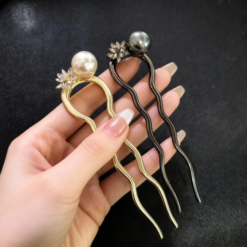 Luxury Metal Hairpins Girls Pe - Pearl Hair Pin のレビューと価格