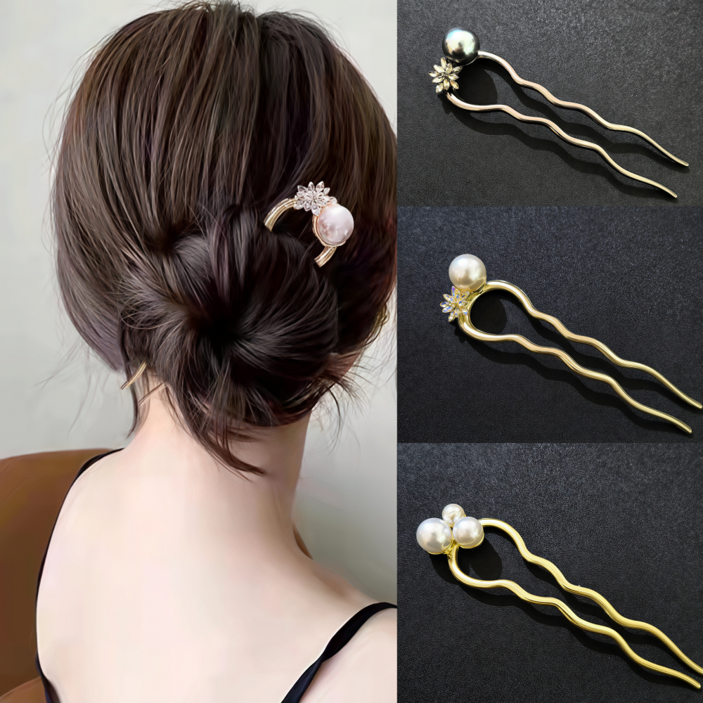 Luxury Metal Hairpins Girls Pe - Pearl Hair Pin のレビューと価格