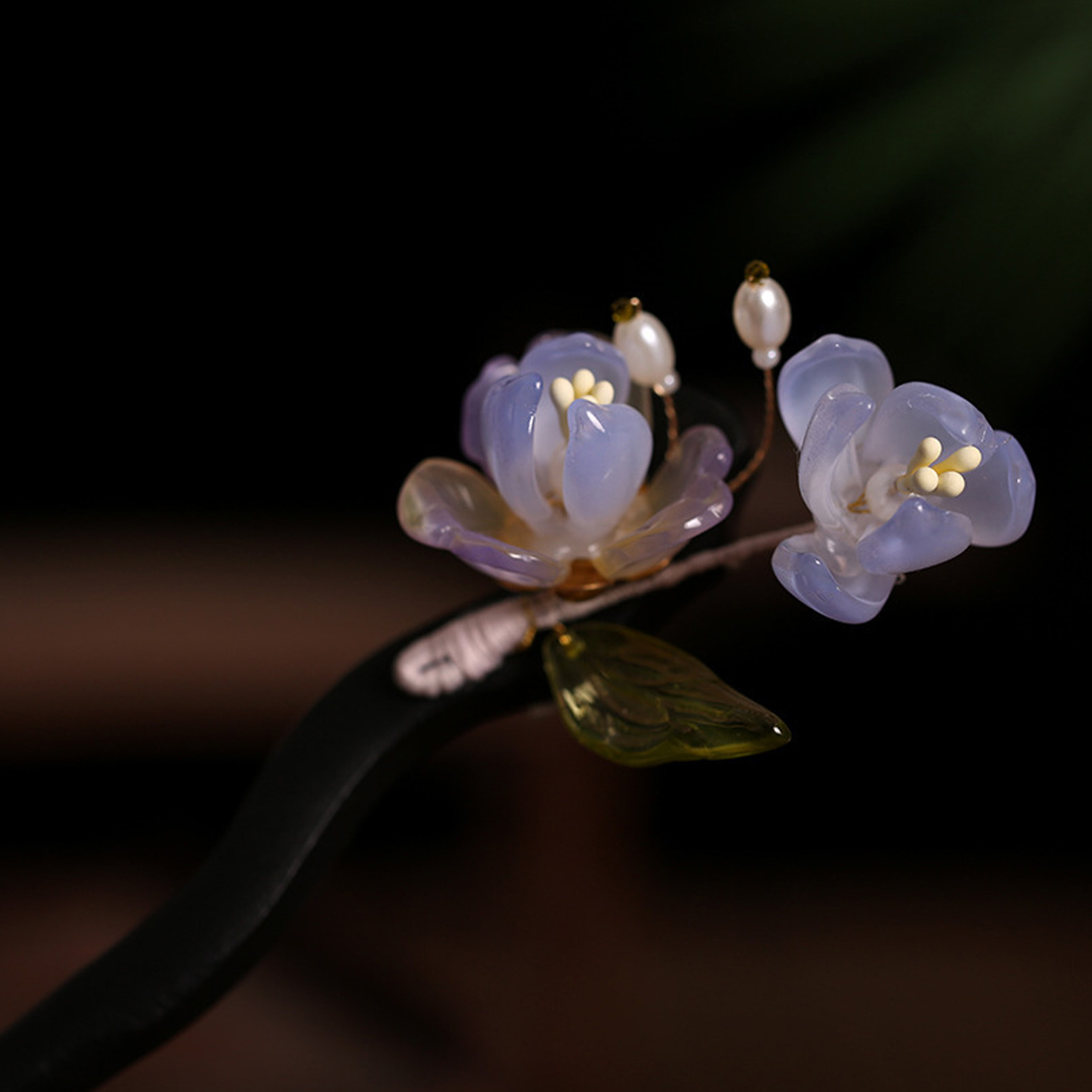 Vintage Wooden Flower Hairpin  - Hair Fork Stick のレビューと価格